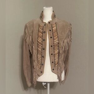 Renegade by Ren Ellis Vintage 90’s Fringe Handcrafted Suede Leather Jacket